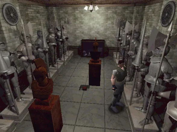 Resident Evil Windows Ancient room with two movable statues
