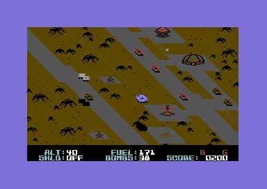 Blue Max 2001 Commodore 64 fight enemy saucers and bomb targets