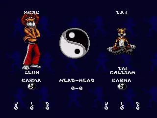 Brutal: Paws of Fury SEGA CD Player statistics before the fight