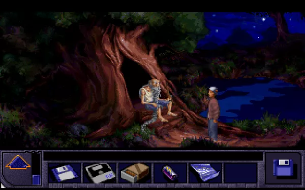 Alien Incident DOS No adventure game would be complete without a mysterious old guy in the wilderness...