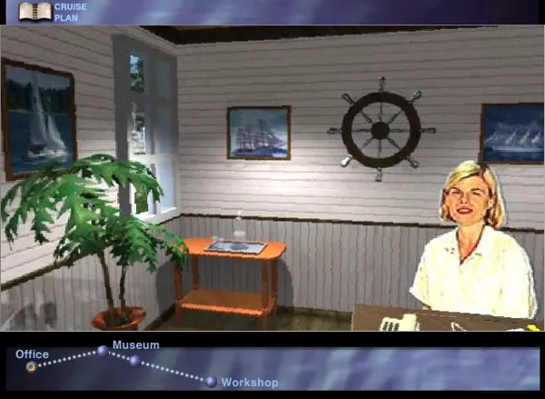 Titanic: Challenge of Discovery Windows Any calls for me, Amy? The technique of putting video segments within a Quicktime VR situation is interesting, but produces cardboard-looking people.