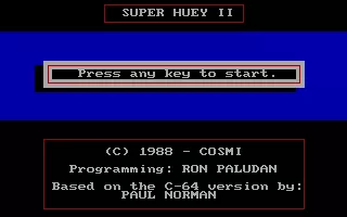 Super Huey II DOS Title screen