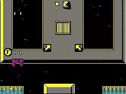 Bedlam ZX Spectrum In this version, pickups lie around in the level. The F stands for Firepower, increasing the ship&#x92;s shooting speed.