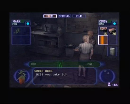 Resident Evil: Outbreak PlayStation 2 When close to other characters, you can exchange items with them