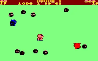 Psycho Pigs UXB Amstrad CPC A bomb is about to explode
