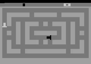 Slot Racers Atari 2600 The game in black and white mode