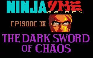 Ninja Gaiden II: The Dark Sword of Chaos DOS title screen