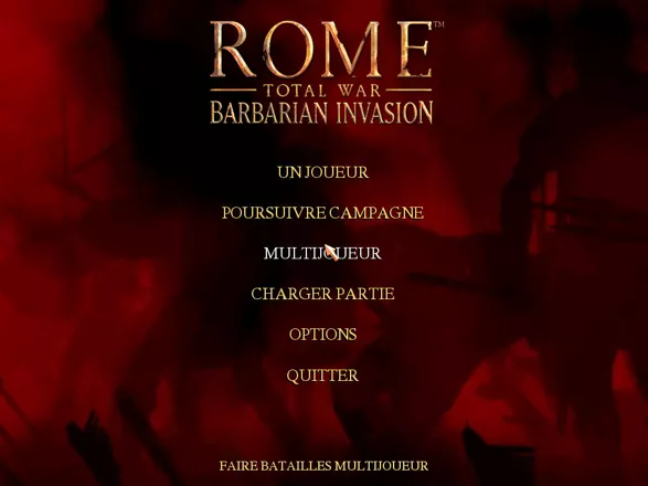 Rome: Total War - Barbarian Invasion Windows Menu