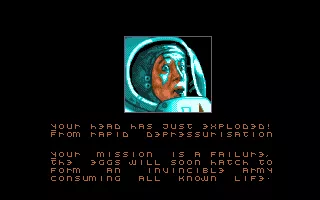 Infestation Amiga Game over screen