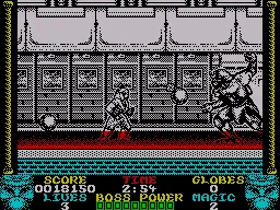 Shadow Dancer ZX Spectrum The first boss fires bouncing fireballs