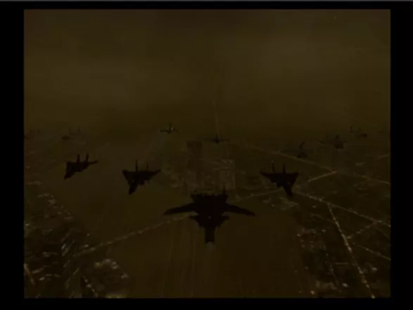 Ace Combat 5: The Unsung War PlayStation 2 Yuktobanian and Osean forces launching a joint attack against their common enemy, but weather doesn&#x27;t go to anyone&#x27;s advantage