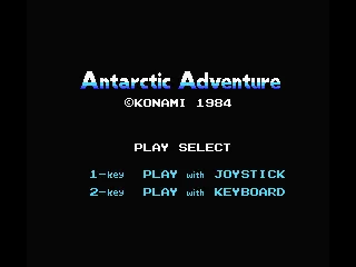 Antarctic Adventure MSX Title screen