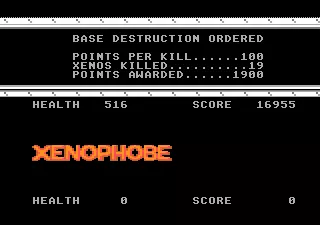 Xenophobe Atari 7800 After clearing the level, you set self-destruct and get away
