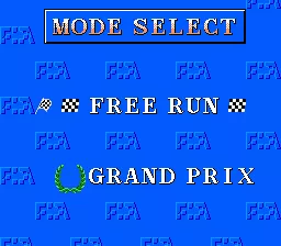 Formula 1 Sensation NES Mode Select