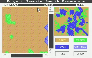 Sim City: Terrain Editor Atari ST The main screen