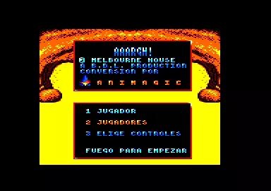AAARGH! Amstrad CPC Options and Play Select screen