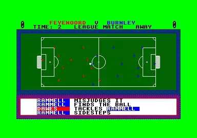 1st Division Manager Amstrad CPC Top down view of the pitch