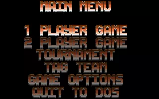 Ultimate Body Blows DOS Main menu