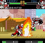 King of Fighters R-2 Neo Geo Pocket Color Could Terry Bogard be knocked-out Mai Shiranui with his monster SDM High-Angle Geyser? I think so...