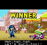 King of Fighters R-2 Neo Geo Pocket Color Kyo doing his usual post-round quote.