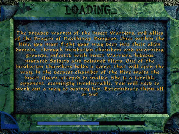 Ian Livingstone&#x27;s Deathtrap Dungeon Windows loading selected level