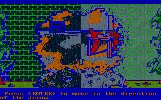 Manhunter: New York DOS Follow the arrow to check out this dangerous looking room (CGA with RGB monitor)