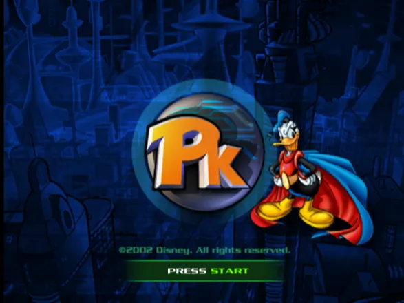 Disney&#x27;s PK: Out of the Shadows GameCube Title Screen