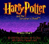 Harry Potter and the Sorcerer&#x27;s Stone Game Boy Color Title screen.