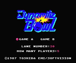Dynamite Bowl MSX The title screen.