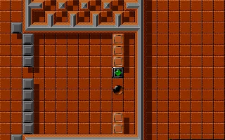 Titan DOS You control the grayish-green box, the ball destroys blocks.