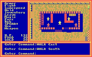 Legacy of the Ancients DOS Talk to the people inside the buildings to buy items, sell items, and more