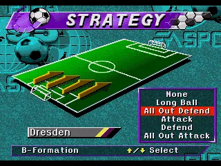 FIFA Soccer 95 Genesis Adjusting strategy