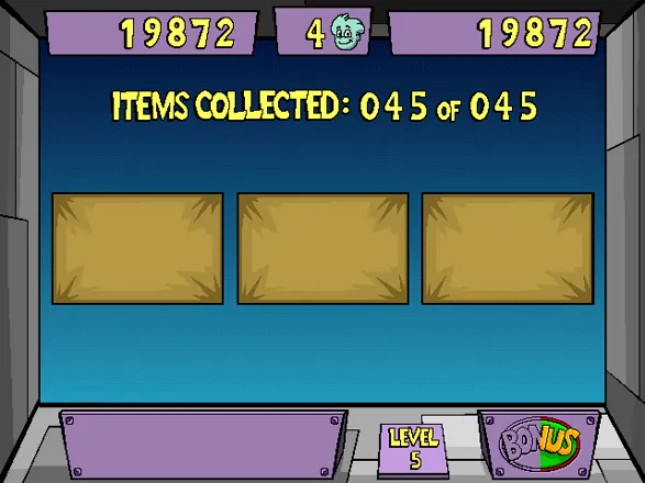 Pajama Sam&#x27;s Lost &#x26; Found Windows At the end of each level you know how many items you&#x27;ve collected