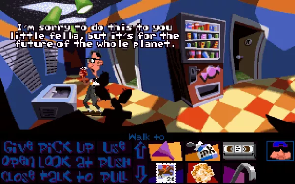Maniac Mansion: Day of the Tentacle DOS Bernard is in the present...