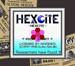 Hexcite: The Shapes of Victory Game Boy Color Title Screen