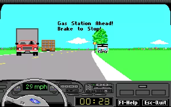 Ford Simulator III DOS Gas station ahead!