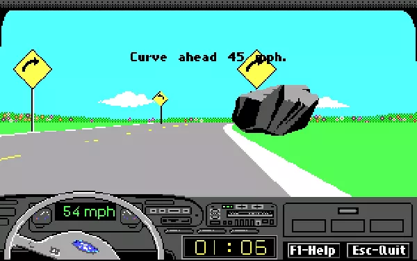 Ford Simulator III DOS Curve ahead.