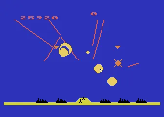 Missile Command Atari 8-bit The enemy goes all out in later levels