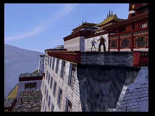 Dead or Alive 2 PlayStation 2 Multi-level style. This old Chinese castle is an example of the large arenas. And, yes, you can fall off and land on the level below.