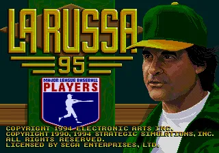 La Russa Baseball 95 Genesis Title screen
