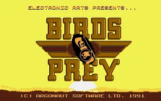 Birds of Prey Amiga Title screen with the rotating Argonaut Software logo in the middle