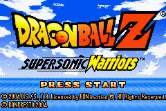 Dragon Ball Z: Supersonic Warriors Game Boy Advance Title screen