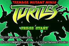 Teenage Mutant Ninja Turtles Game Boy Advance Title screen.