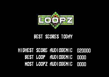 Loopz Amstrad CPC Title screen