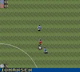 David Beckham Soccer Game Boy Color Having control of the ball.