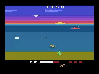 Crash Dive Atari 2600 I can destroy the boat, bird, or squid but the sea monster can only be stunned. I fired a missle.