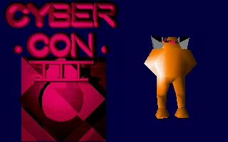 Cybercon III DOS Title screen (that&#x27;s you on the right, rotating)