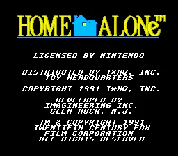Home Alone SNES Title screen