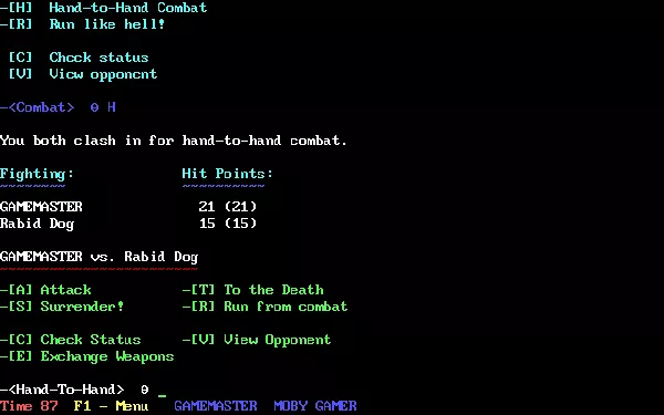 Operation: Overkill II DOS Combat options