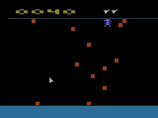 Cosmic Swarm Atari 2600 These blocks are energized so I can destroy them.